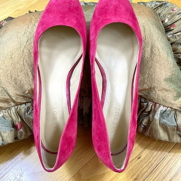 Talbots Heels Suede Chunky Mid Heel Pumps in Red (8.5 M) - Picture 8 of 9